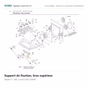 Support de fixation, bras supérieur SUMA Giantmix FR – 69640