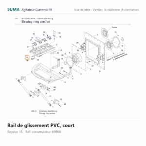 Rail de glissement PVC, court SUMA Giantmix FR – 69666