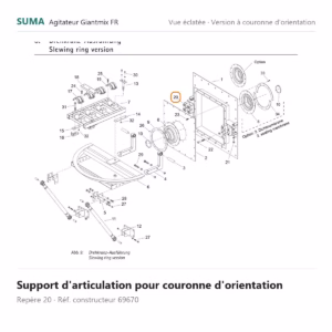 Support d'articulation pour couronne d'orientation SUMA Giantmix FR – 69670